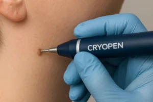 Person receiving skin tag removal Holland Park