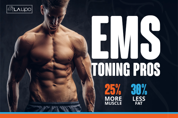 Image of man with sculpted stomach showing the fat loss and muscle gain of LA-EMS Body Sculpting Treatment Holland Park