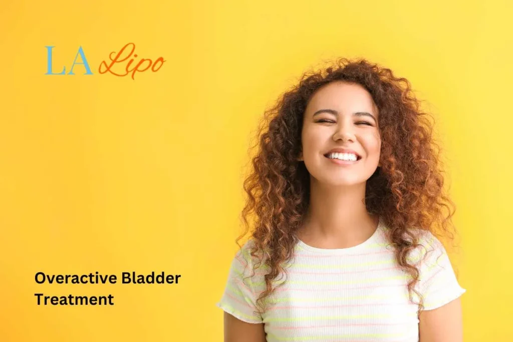 woman smiling about overactive bladder treatment Holland Park solutions
